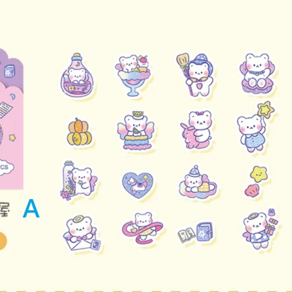 Cute Bear PVC & Washi Paper Sticker Pack - Picture 4 of 10